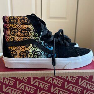 Vans Sk8-Hi Day of the Dead/Dia de los Muertos sneakers w7/m5.5 new in box